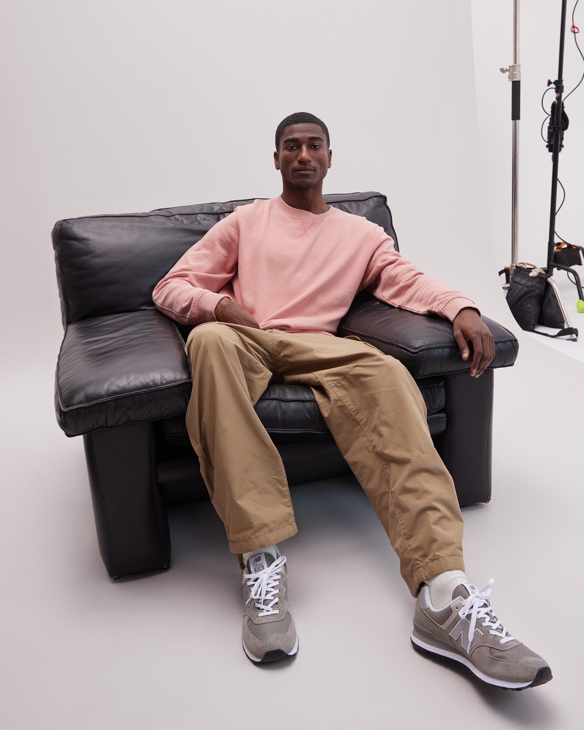 Andie Swim - Mens Recycled Fleece Sweatshirt - Recycled Fleece - Mineral Pink Sands -