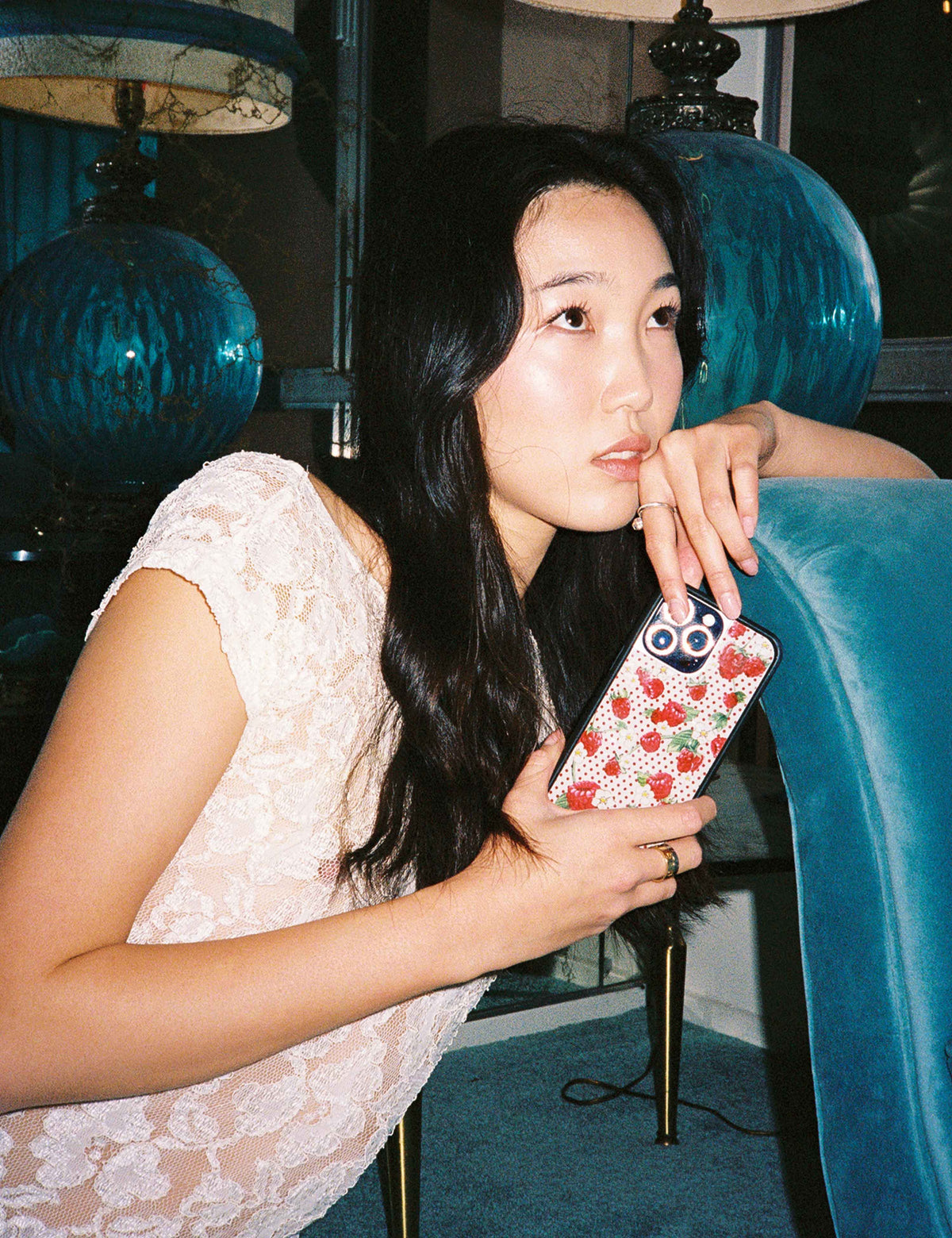 Supporting Image 05 Raspberry Polka Dot iPhone Case
