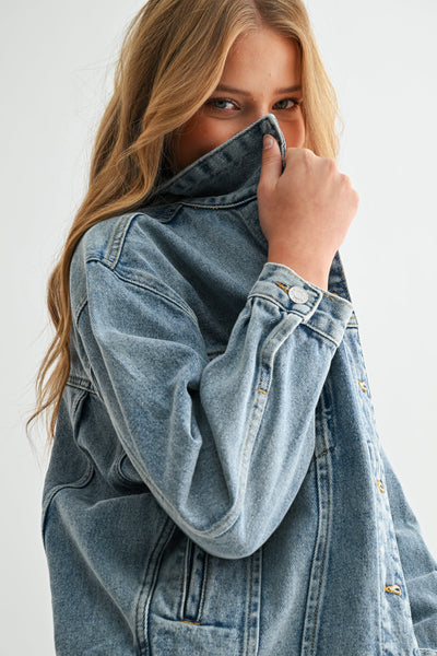 The Aura Cropped Denim Jacket – offe market