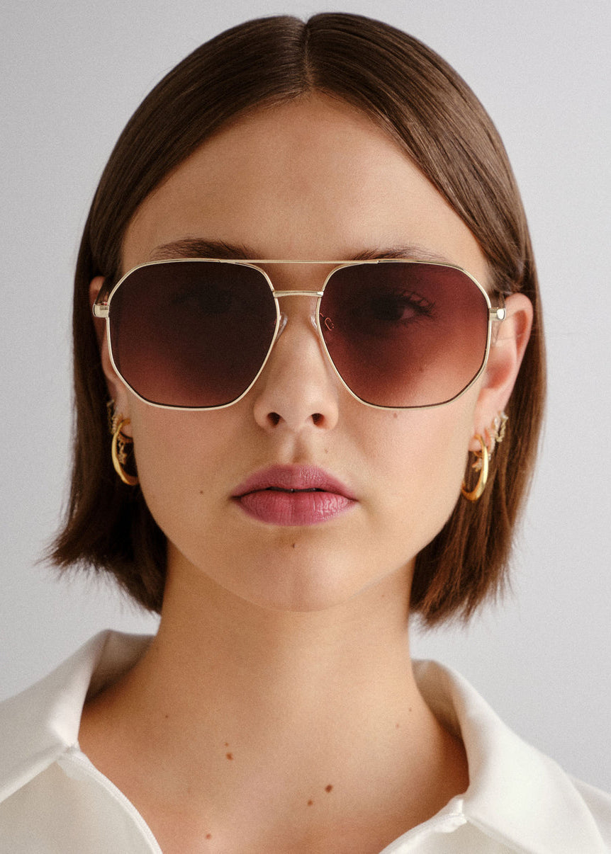 Aire - Corvus Sunglasses - Gold/Dark Tort -