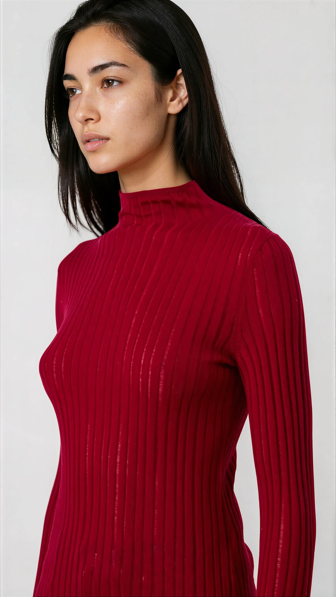 Cult Gaia x Gap - Sheer Mockneck Top - Sled Red -