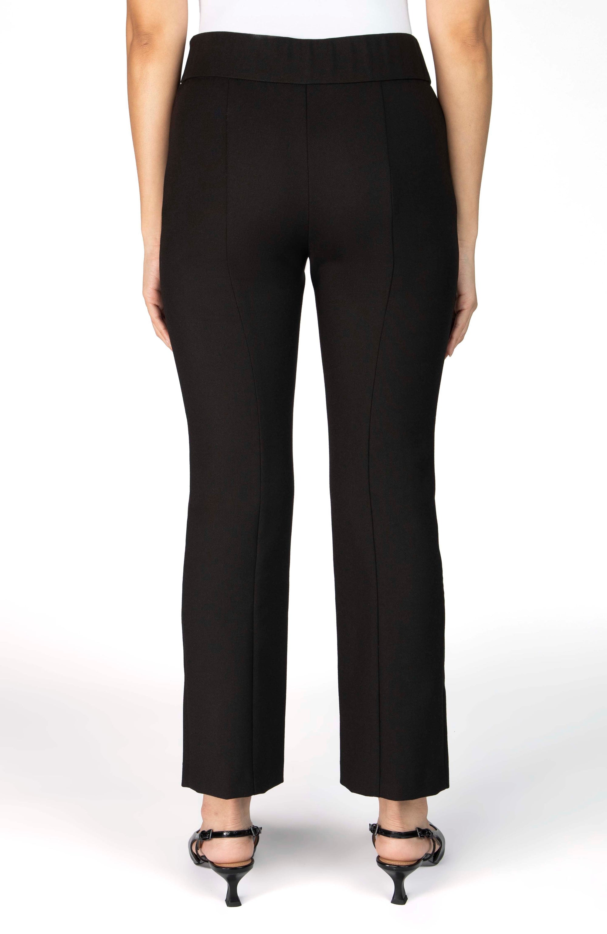 Nelle Atelier - The Phillip Petite High Waisted Slit Pant - Onyx -