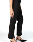 Nelle Atelier - The Phillip Petite High Waisted Slit Pant - Onyx -