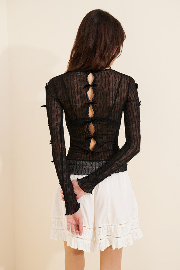 Find Me Now - Ross Bow Mockneck Top - Night -