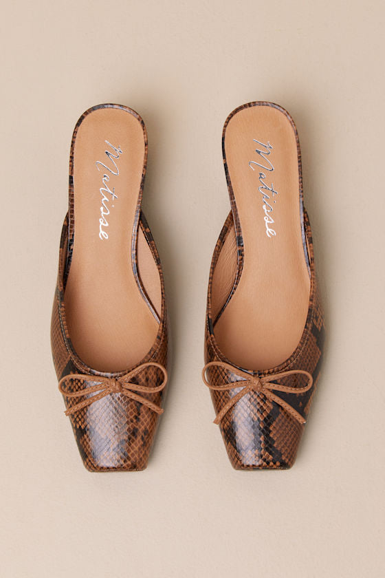 Matisse - Basilio Heeled Mule - Brown Snake -
