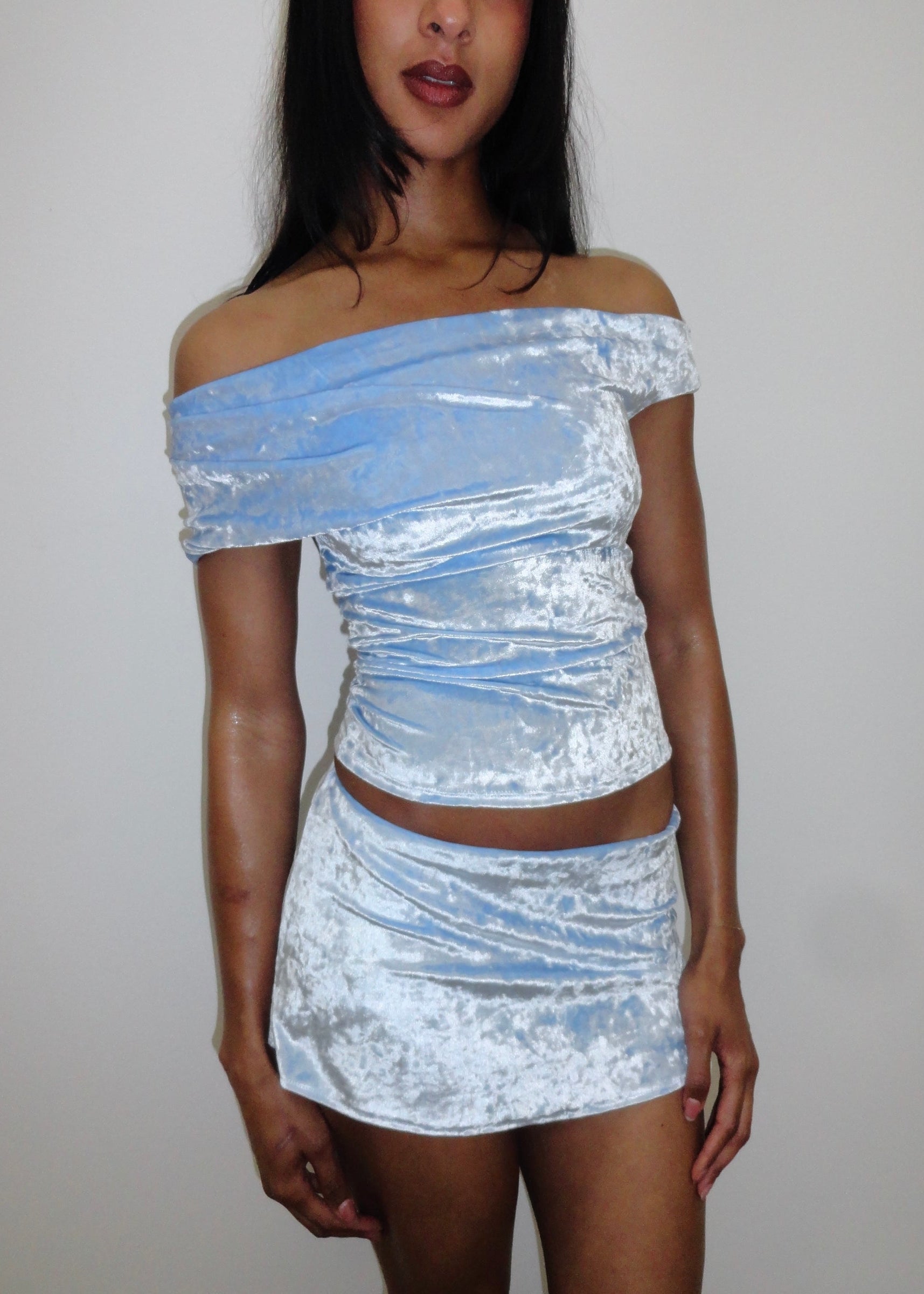 Campbell & Kramer - Olympia Top - Powder Blue Velvet -