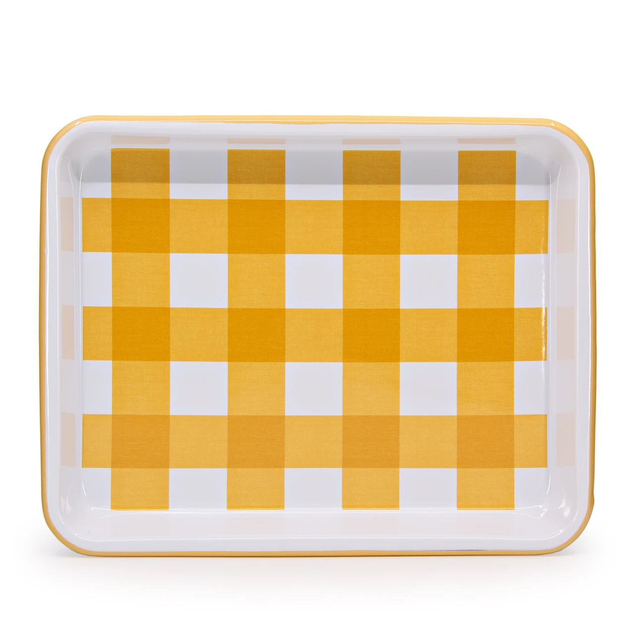 Crow Canyon Home - Max Humphrey x CCH Gingham Small Rectangle Tray - Yellow -
