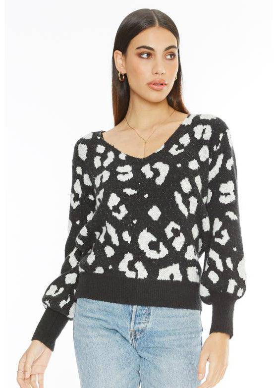 Emily Sweater - Black Leopard - offe market