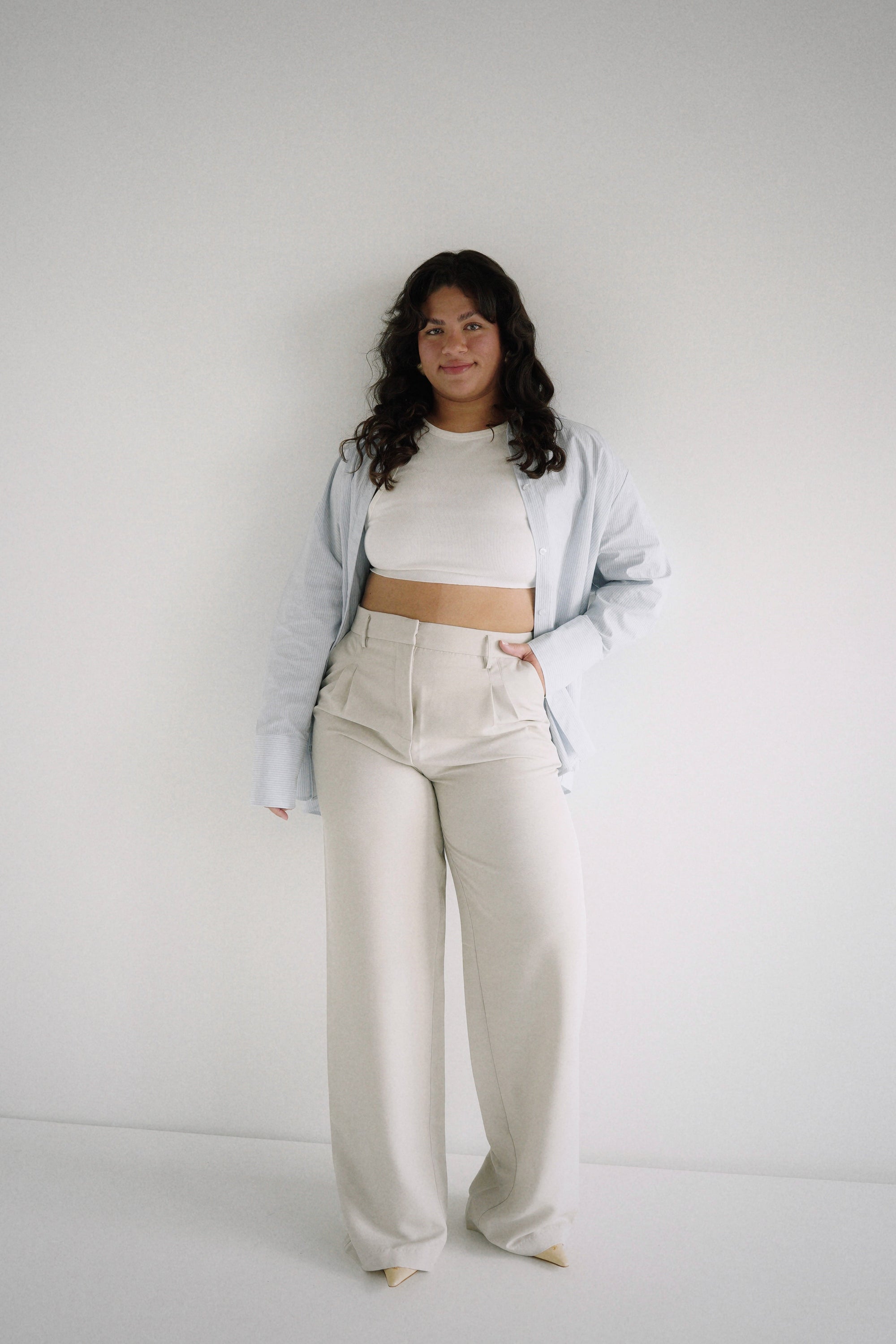 Gergana Ivanova - Amber Shirt White Blue Stripe -