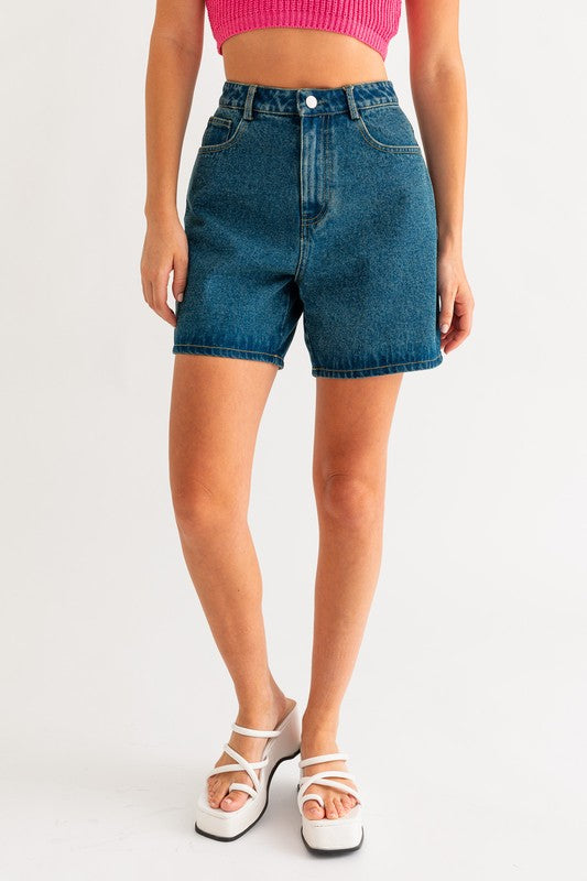 MID LENGTH DENIM SHORTS