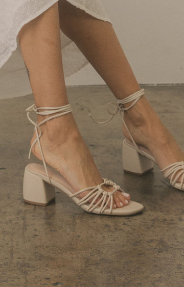 Celia - Knotted Lace Up Heel - offe market