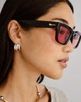 Le Specs - Le Castle Sunglasses - Black/Crimson -