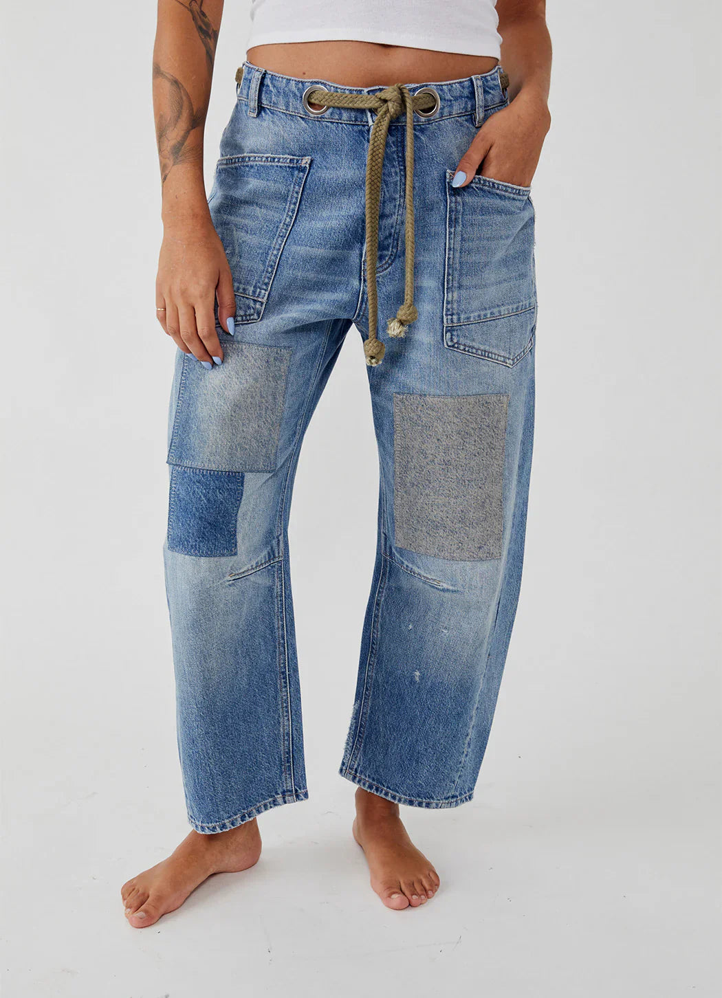 We The Free Moxie Pull-On Barrel Jeans - Truest Blue