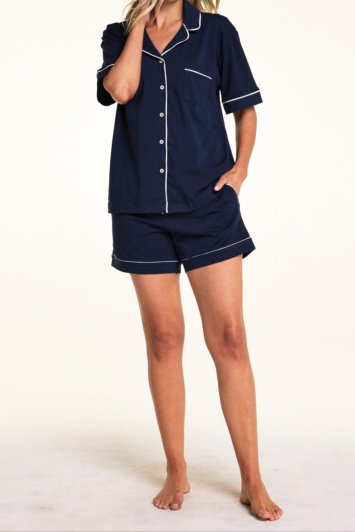 Harper Wilde - Perfect Pima Pajama Shorts - Navy -