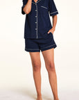 Harper Wilde - Perfect Pima Pajama Shorts - Navy -