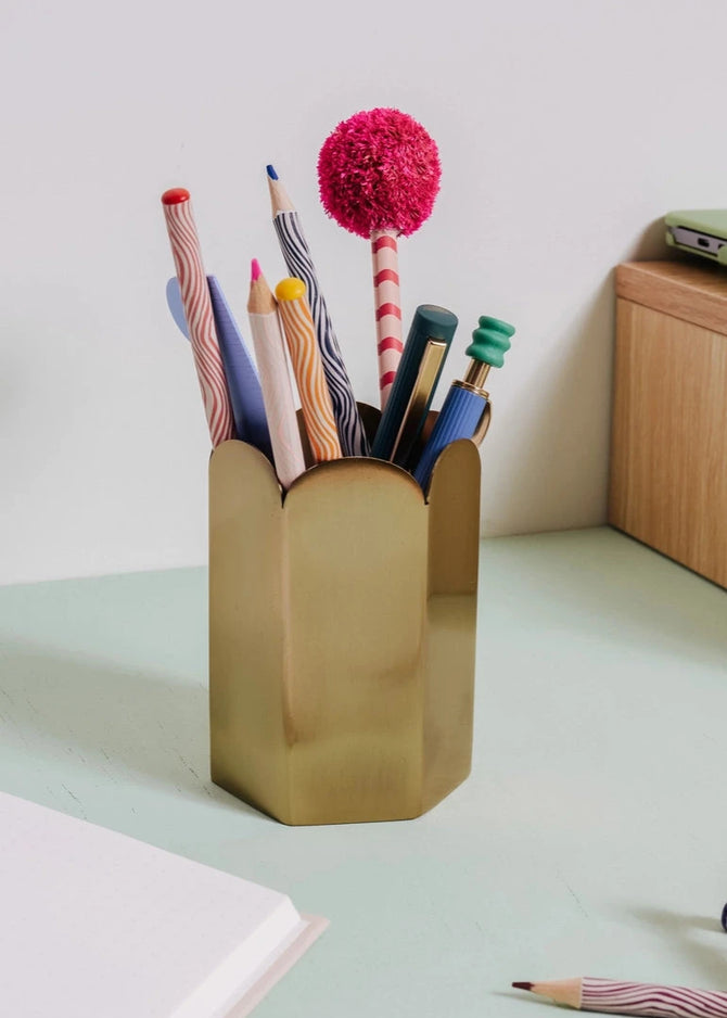 Papier - Scallop Edge Pen Pot - Brass -