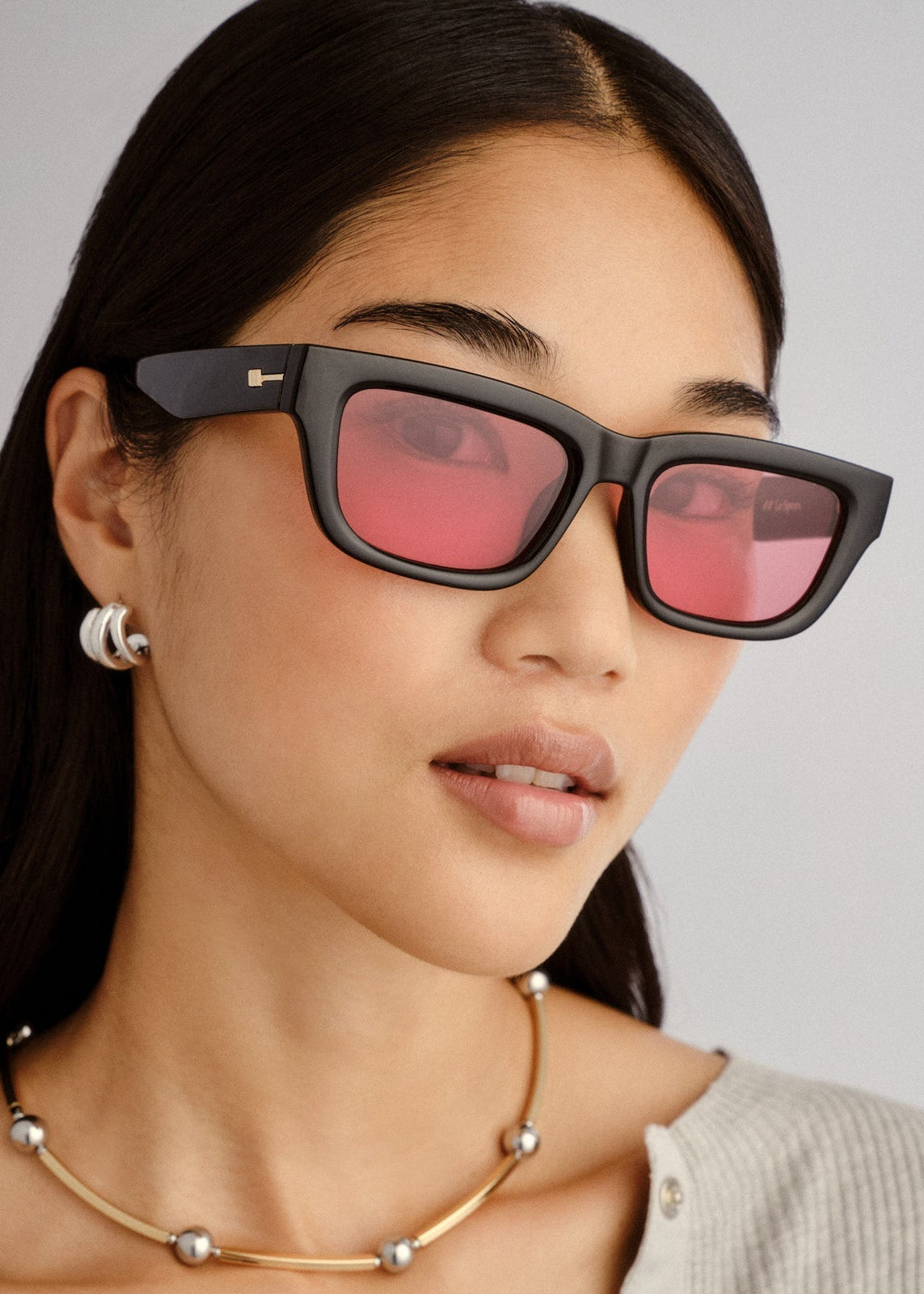 Le Specs - Le Castle Sunglasses - Black/Crimson -