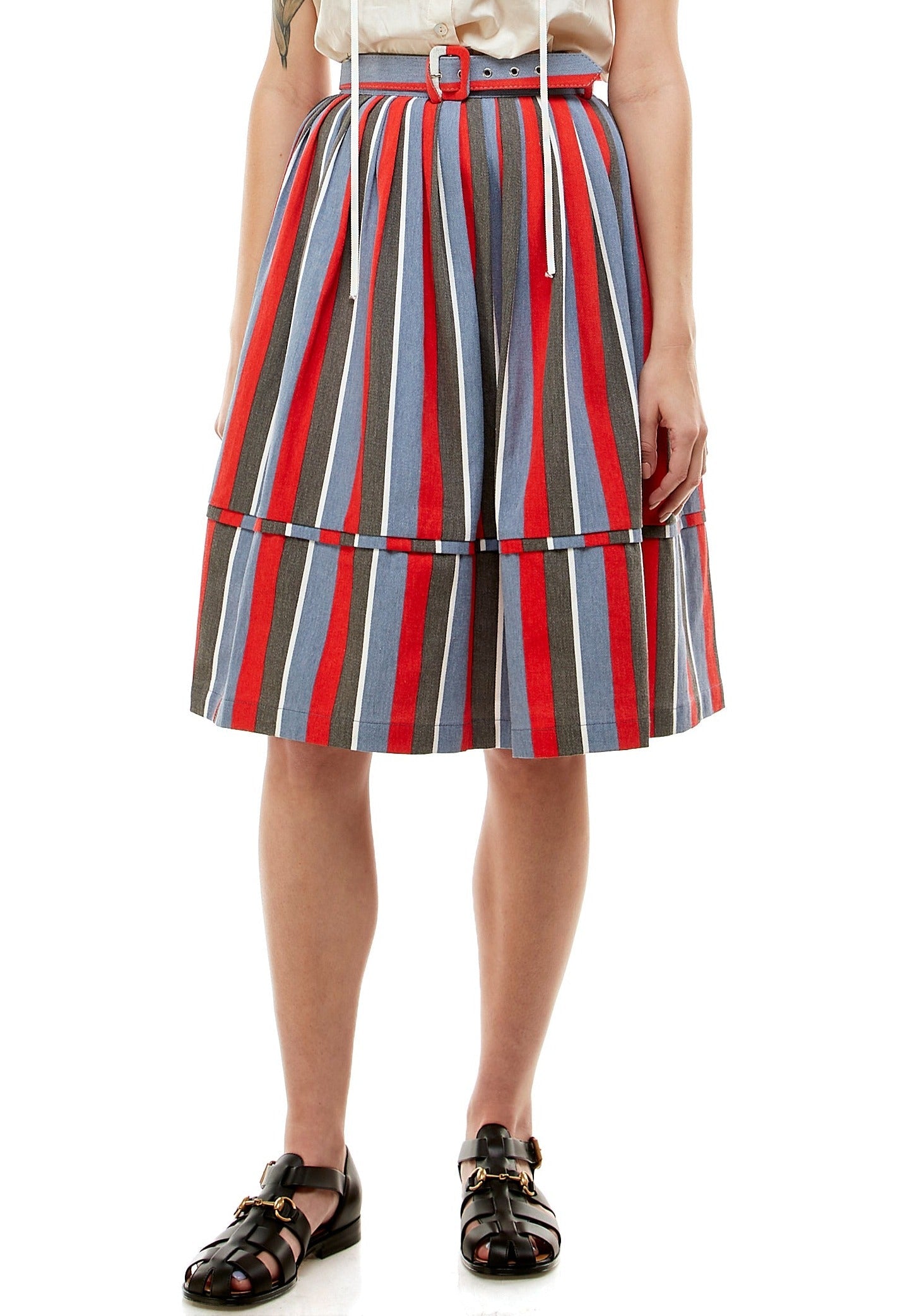Siri Skirt Endless Stripe in Bittersweet