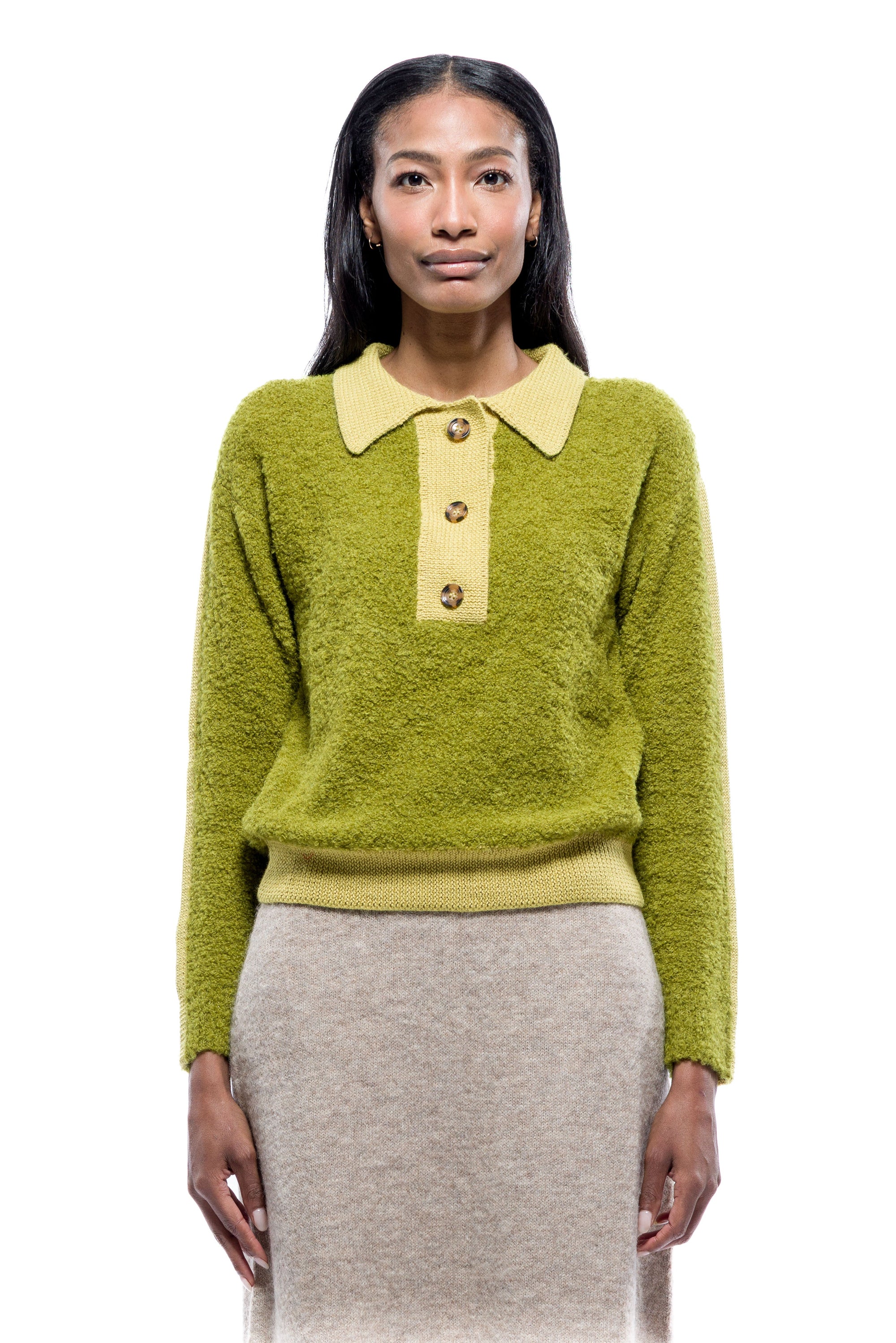 Toit Volant - Rhea Polo Sweater - Moss