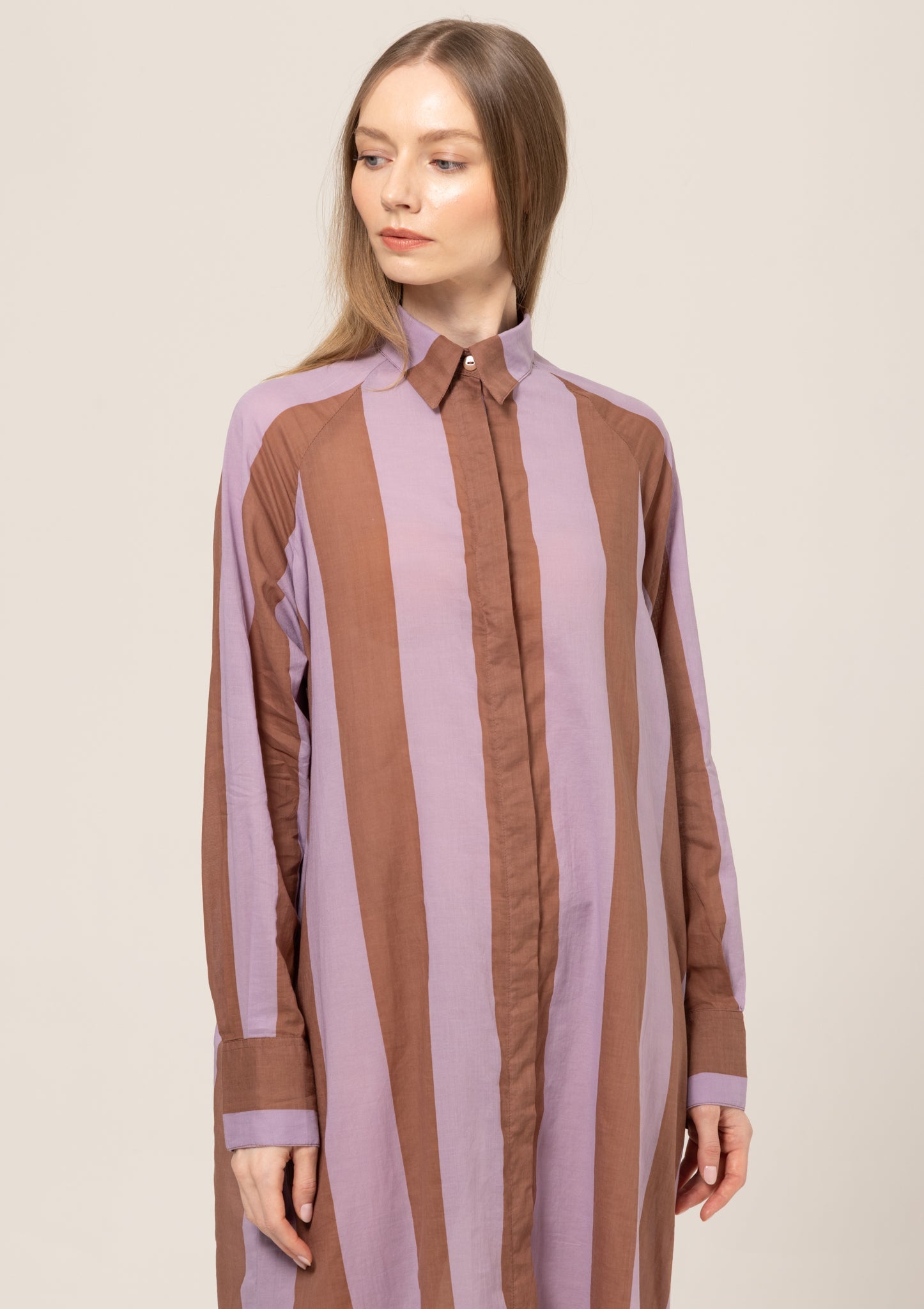 Bel Kazan - Gia Kaftan - Chesnut Stripe -
