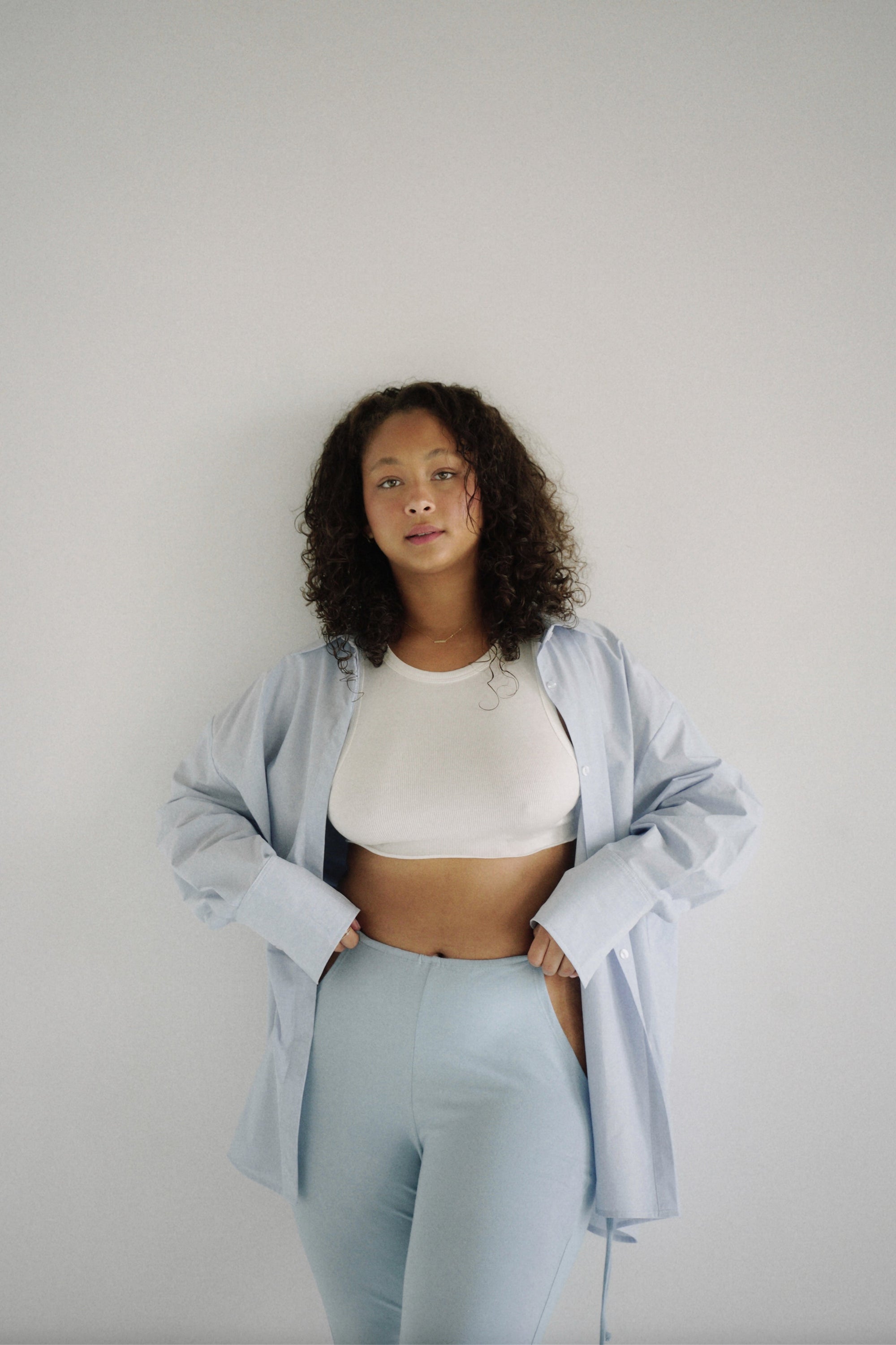 Gergana Ivanova - Amber Shirt White Blue Stripe -