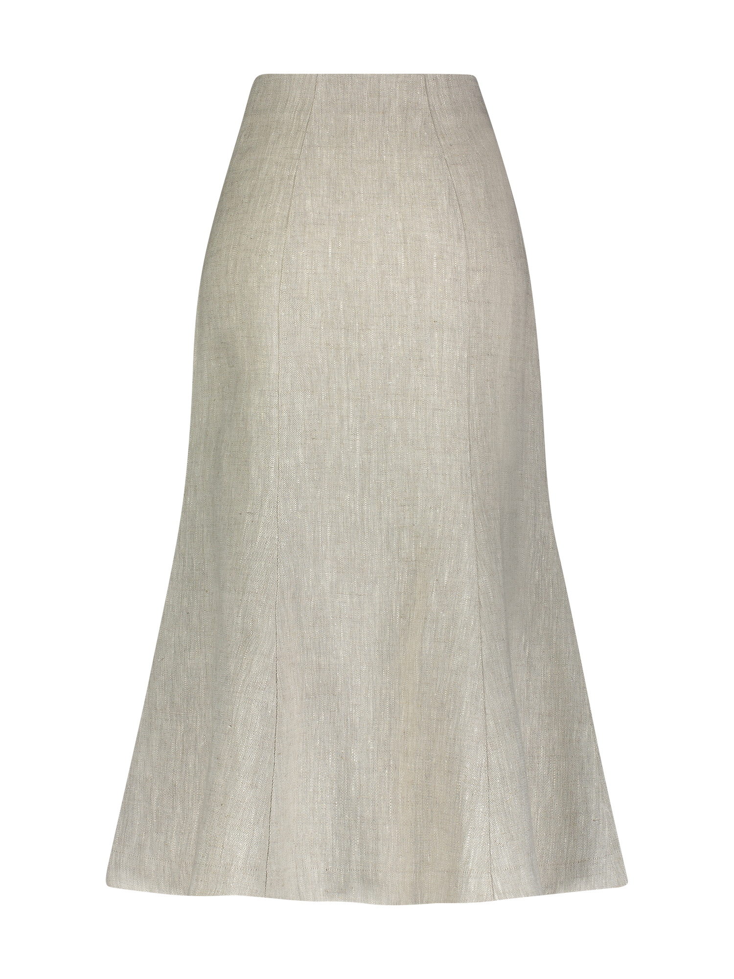 Fluted Midi Skirt - Oatmeal Linen