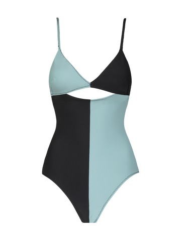 Kimmie Colorblock Cutout One Piece - Black - offe market