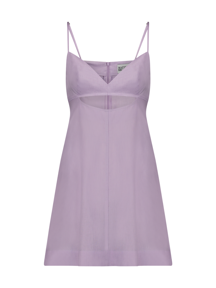 Kimmie Cutout Mini Dress - Lavender Linen - offe market