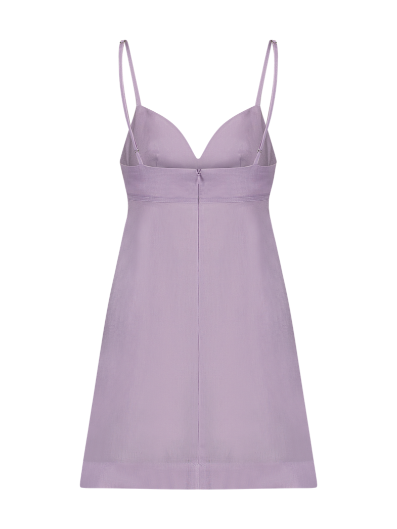 Kimmie Cutout Mini Dress - Lavender Linen - offe market