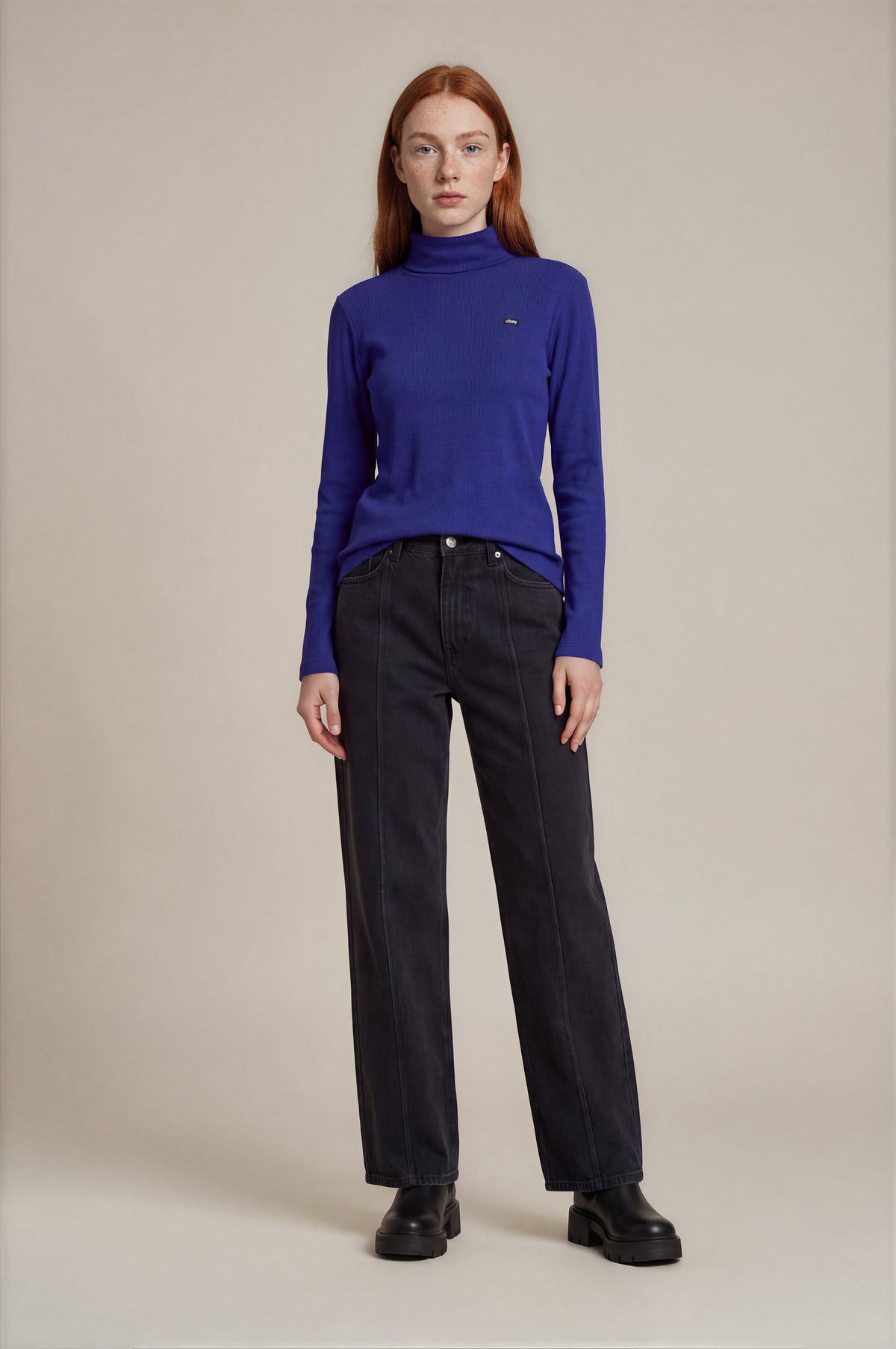 Obey - Revival Turtleneck Long Sleeve - Blue -