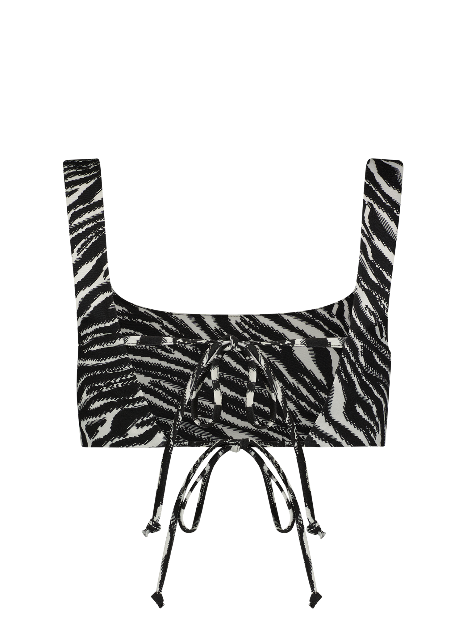 Anna Tie Back Crop Top - Zebra - offe market