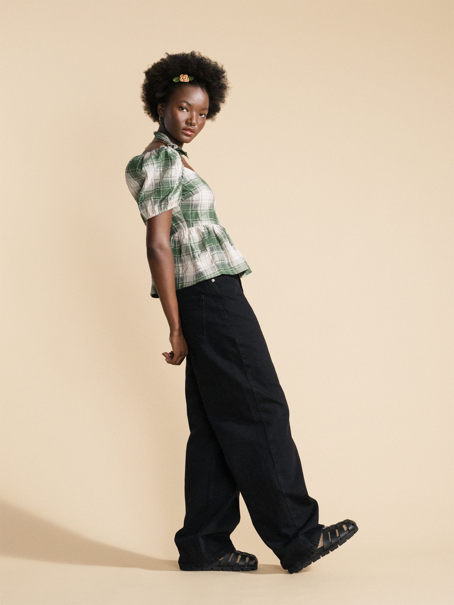 Hansel from Basel - Monet Plaid Top -