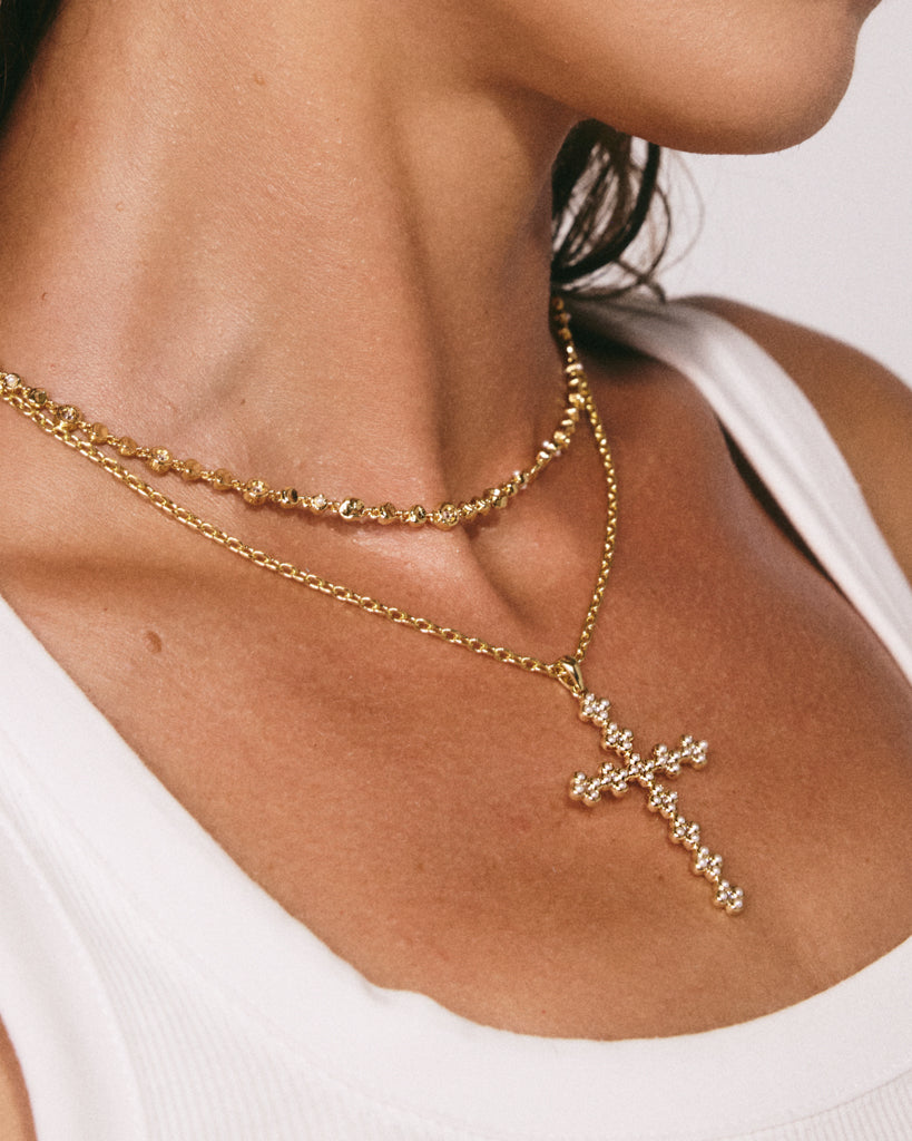 Luv Aj - The Daisy Stud Cross Necklace -