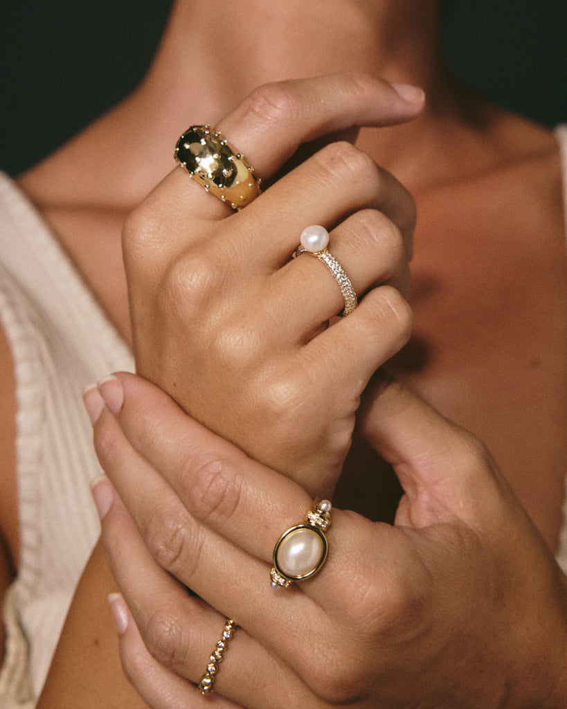 Luv Aj - The Pearl Pave Amalfi Ring -