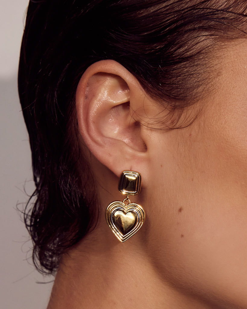 Luv Aj - Two-Tone Heart Earrings -