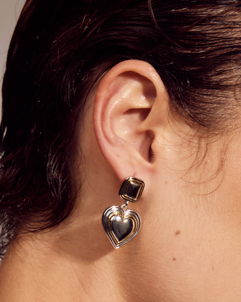 Luv Aj - Two-Tone Heart Earrings -