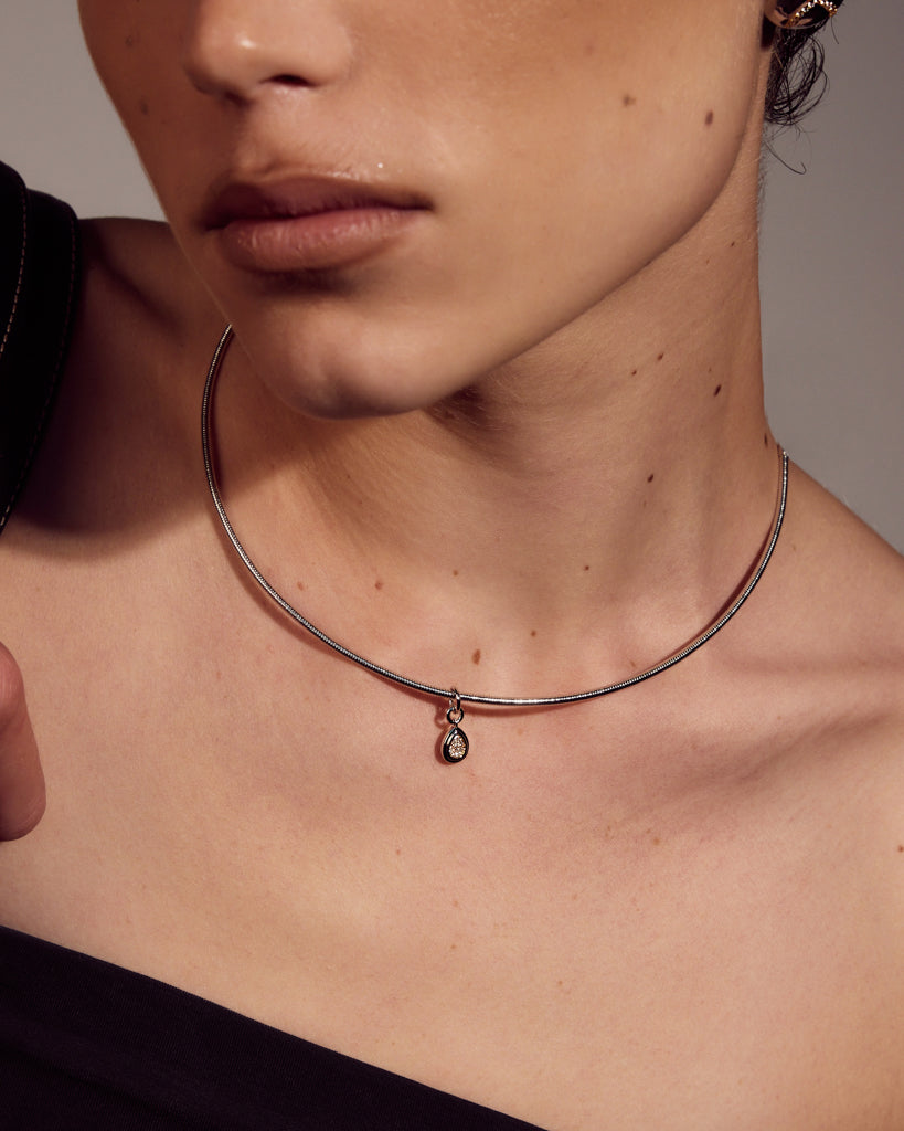 Luv Aj - Pear Charm Snake Chain Necklace -