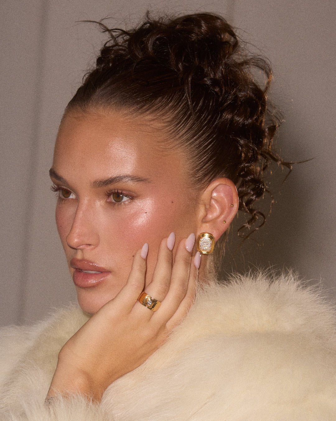 Luv Aj - The Pave Oval Statement Studs -