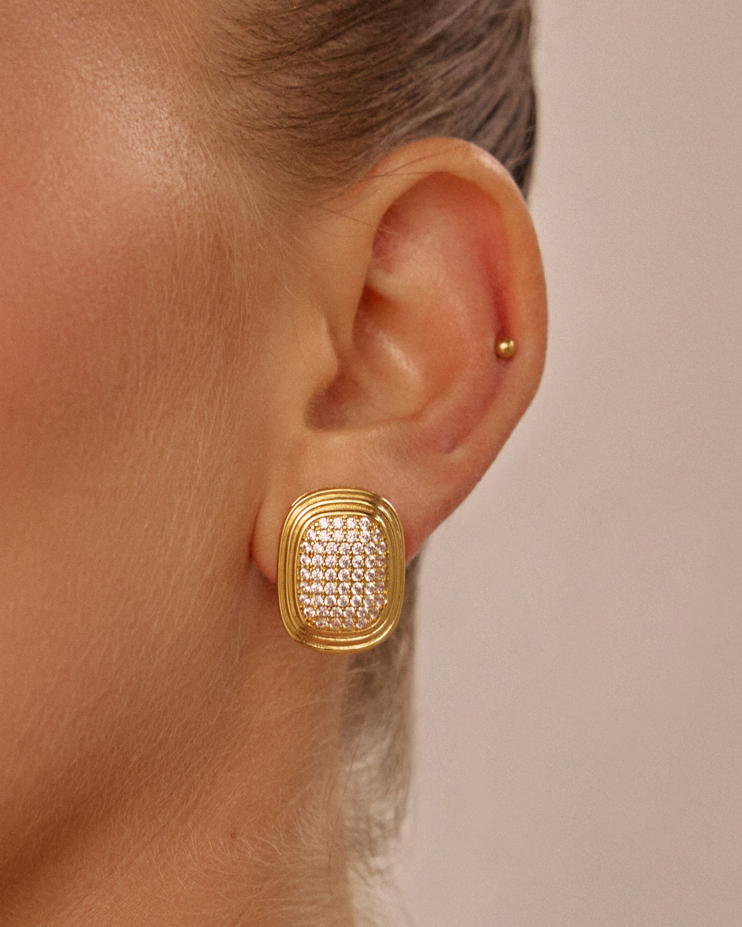 Luv Aj - The Pave Oval Statement Studs -
