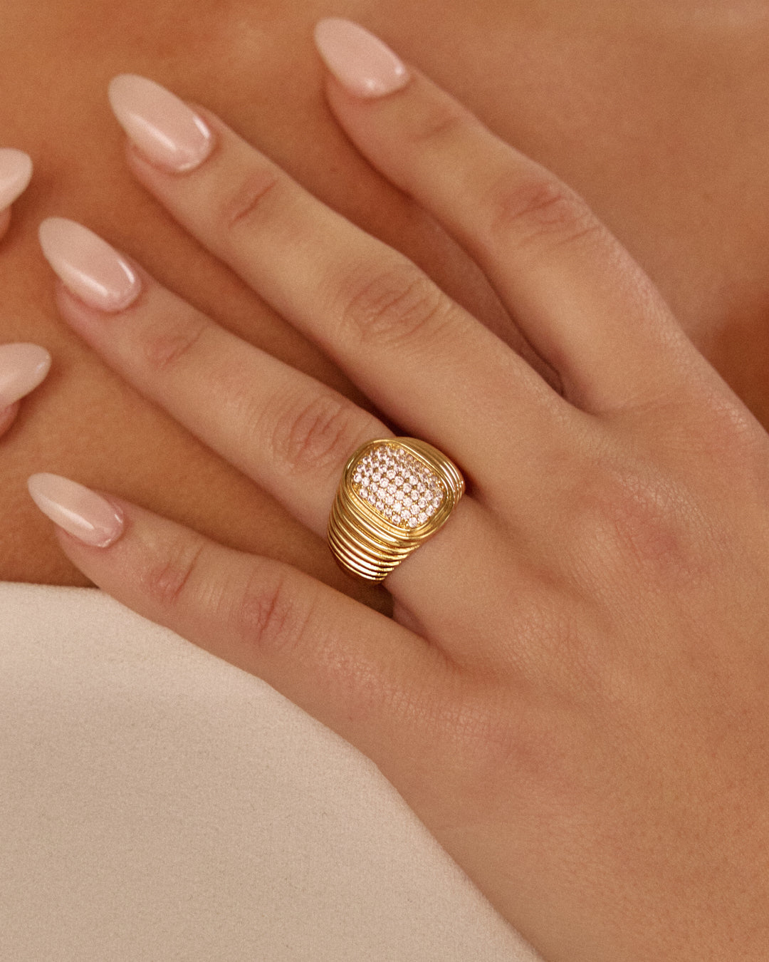 Luv Aj - The Pave Oval Bezel Ring -