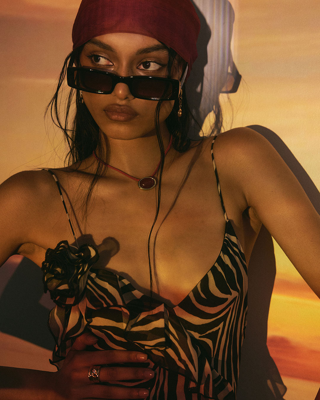 Luv Aj - Sunset Stone Cord Necklace - Red -