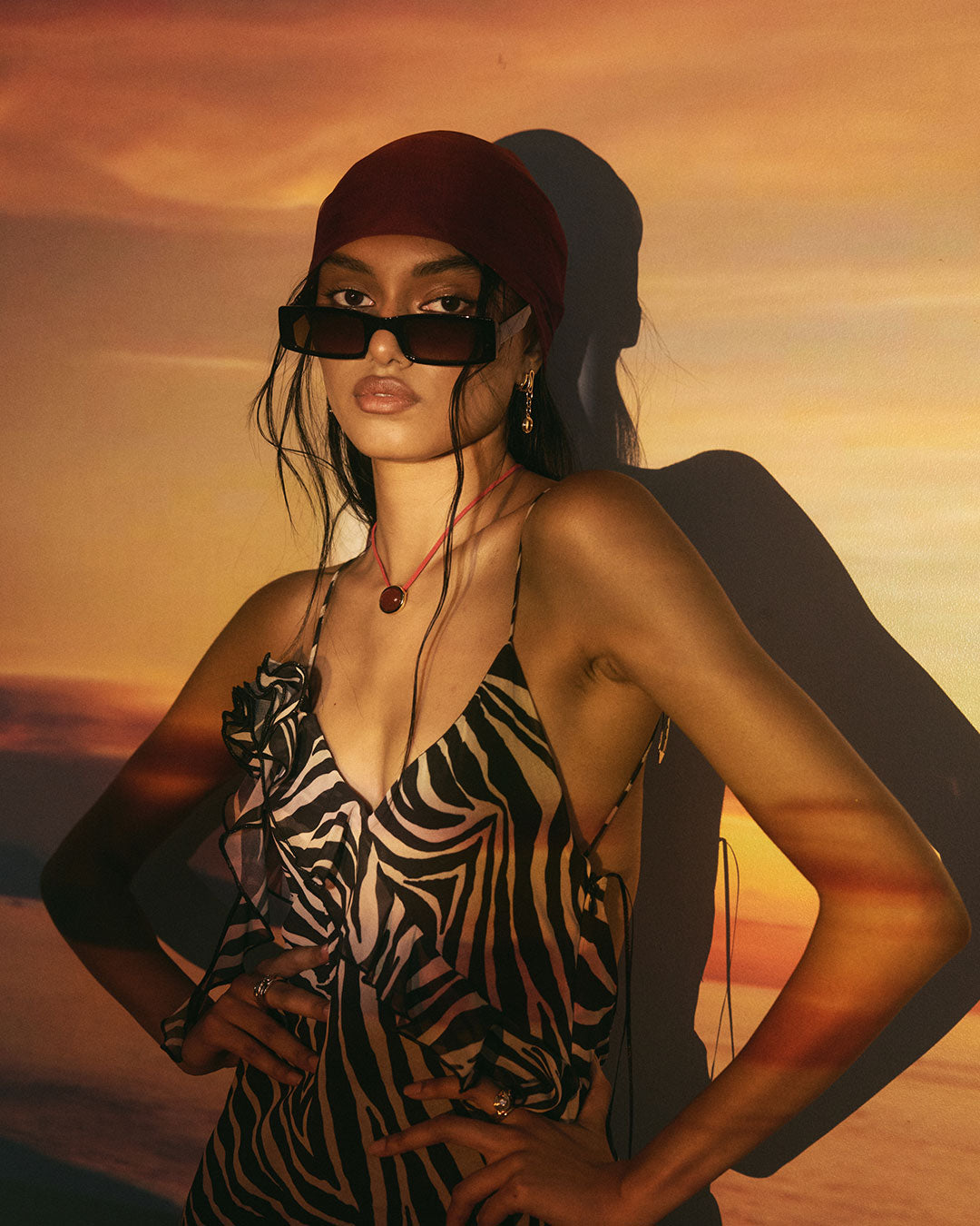 Luv Aj - Sunset Stone Cord Necklace - Red -