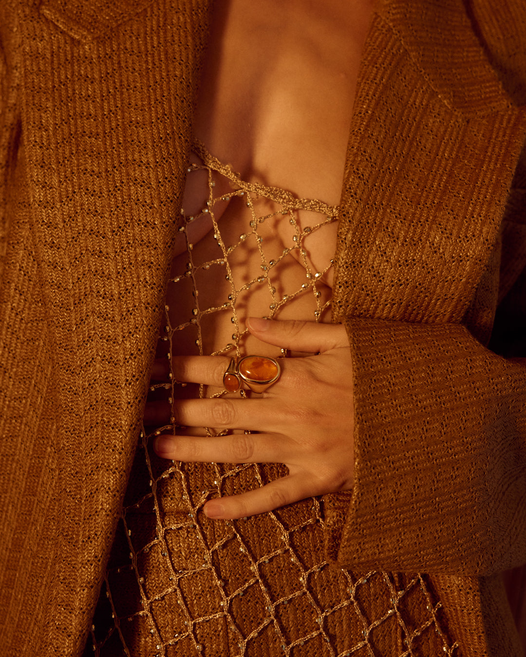 Luv Aj - The Amber Honey Resin Statement Ring -