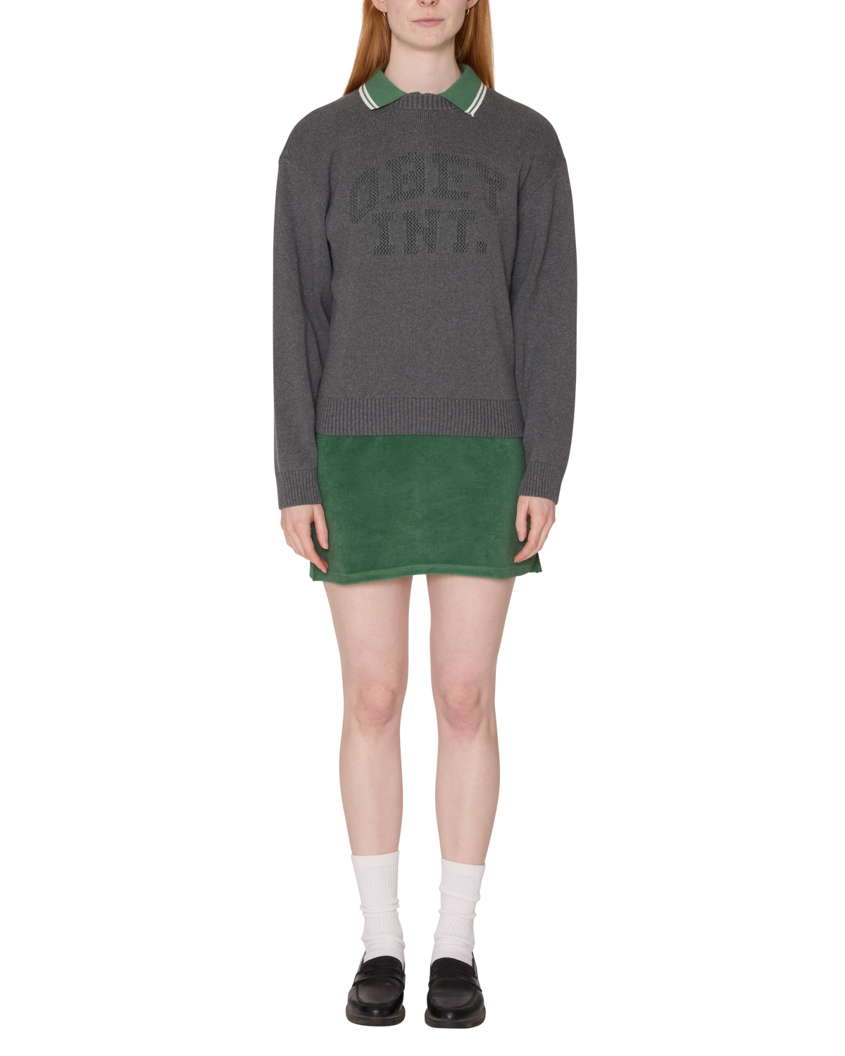 Obey - League Crew Sweater - Heather Grey -