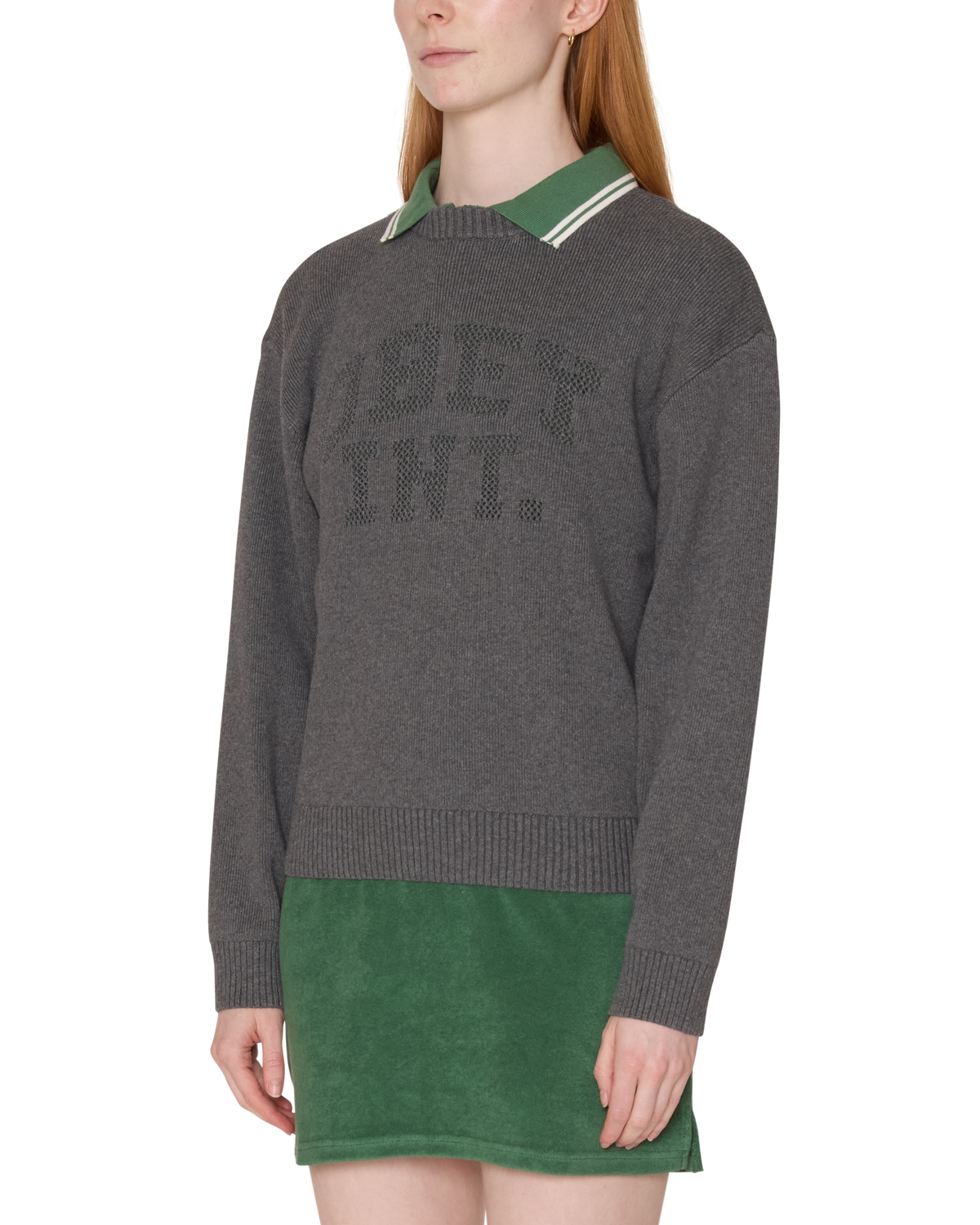Obey - League Crew Sweater - Heather Grey -