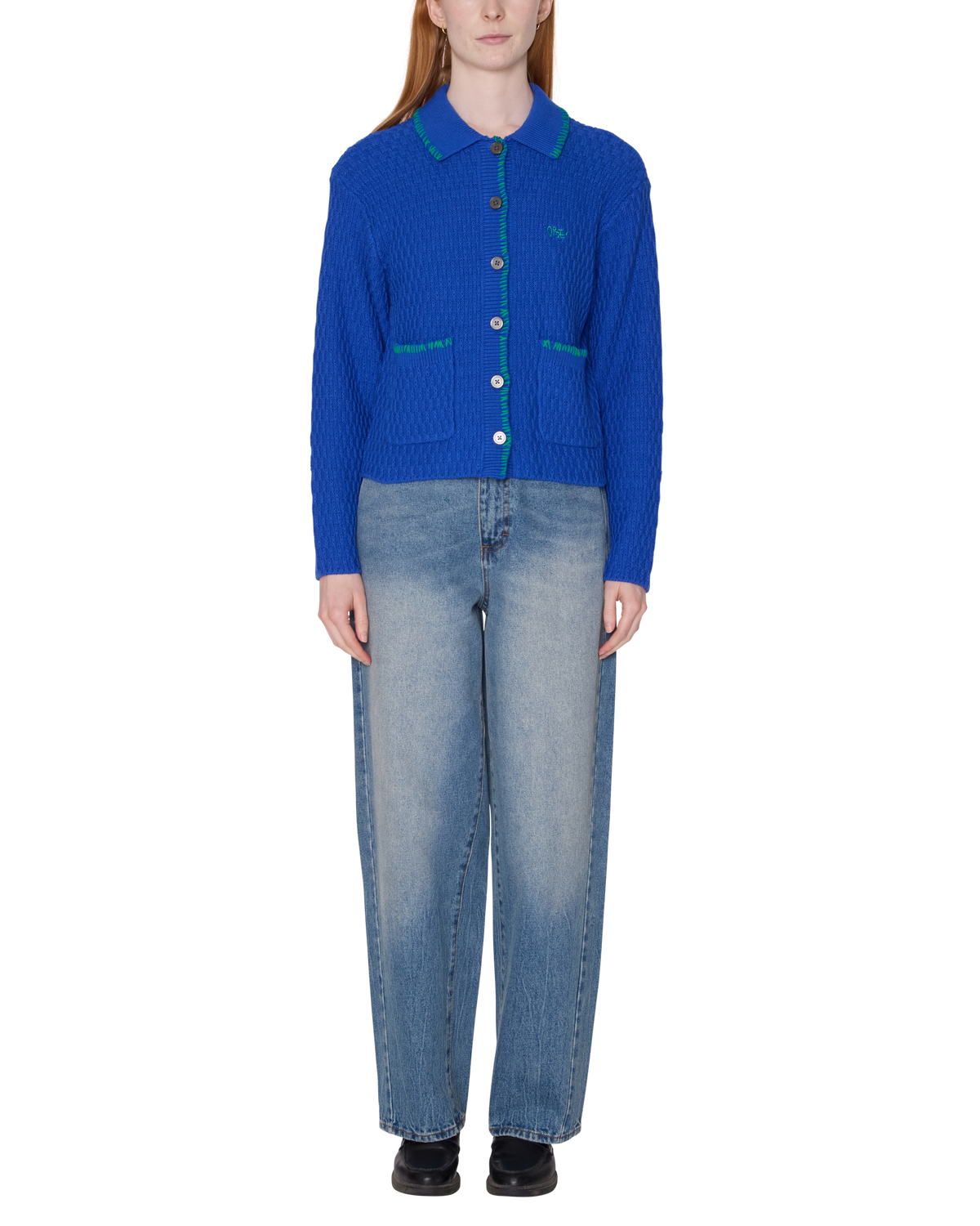 Obey - Amelie Button Down Sweater - Blue -