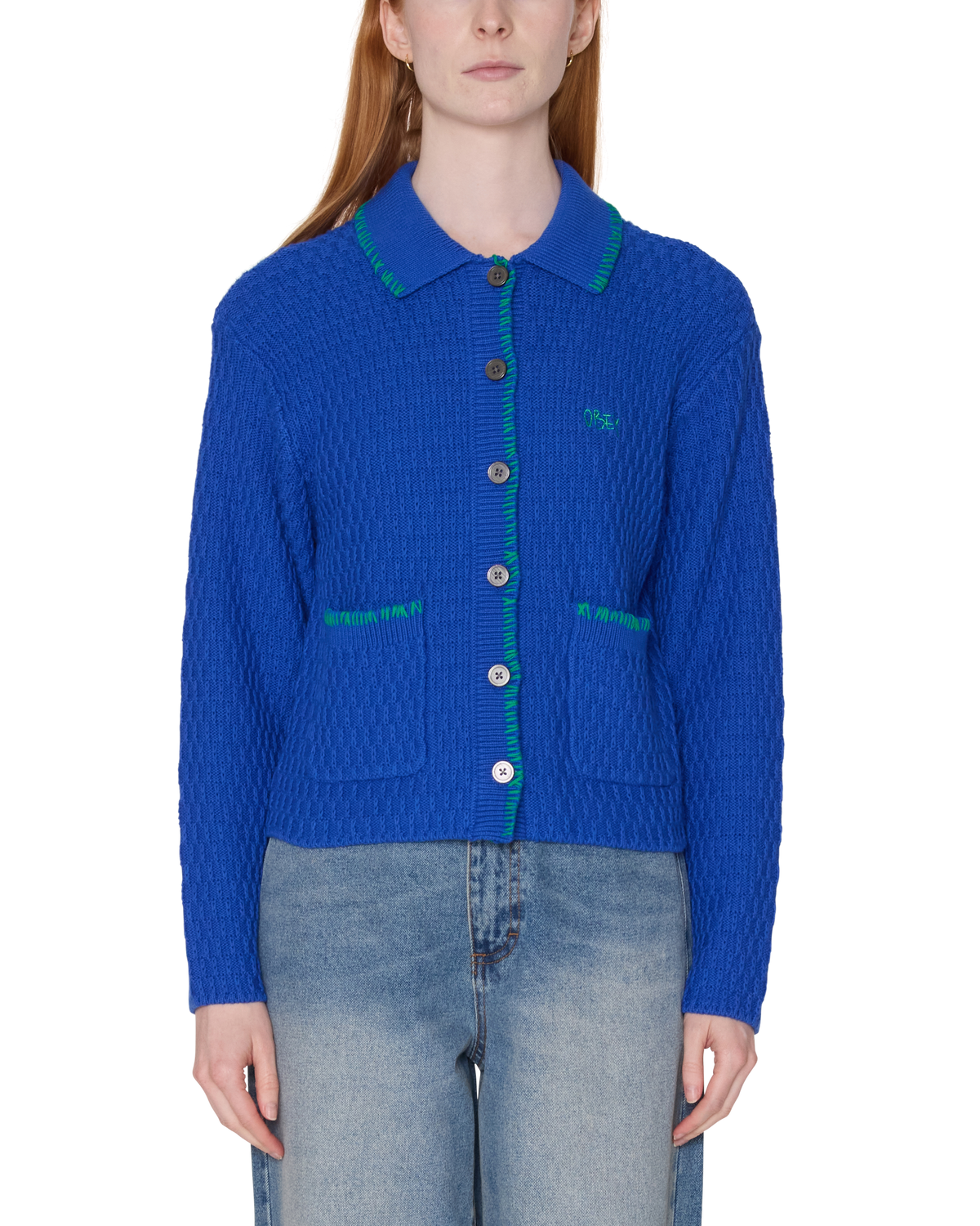 Obey - Amelie Button Down Sweater - Blue -