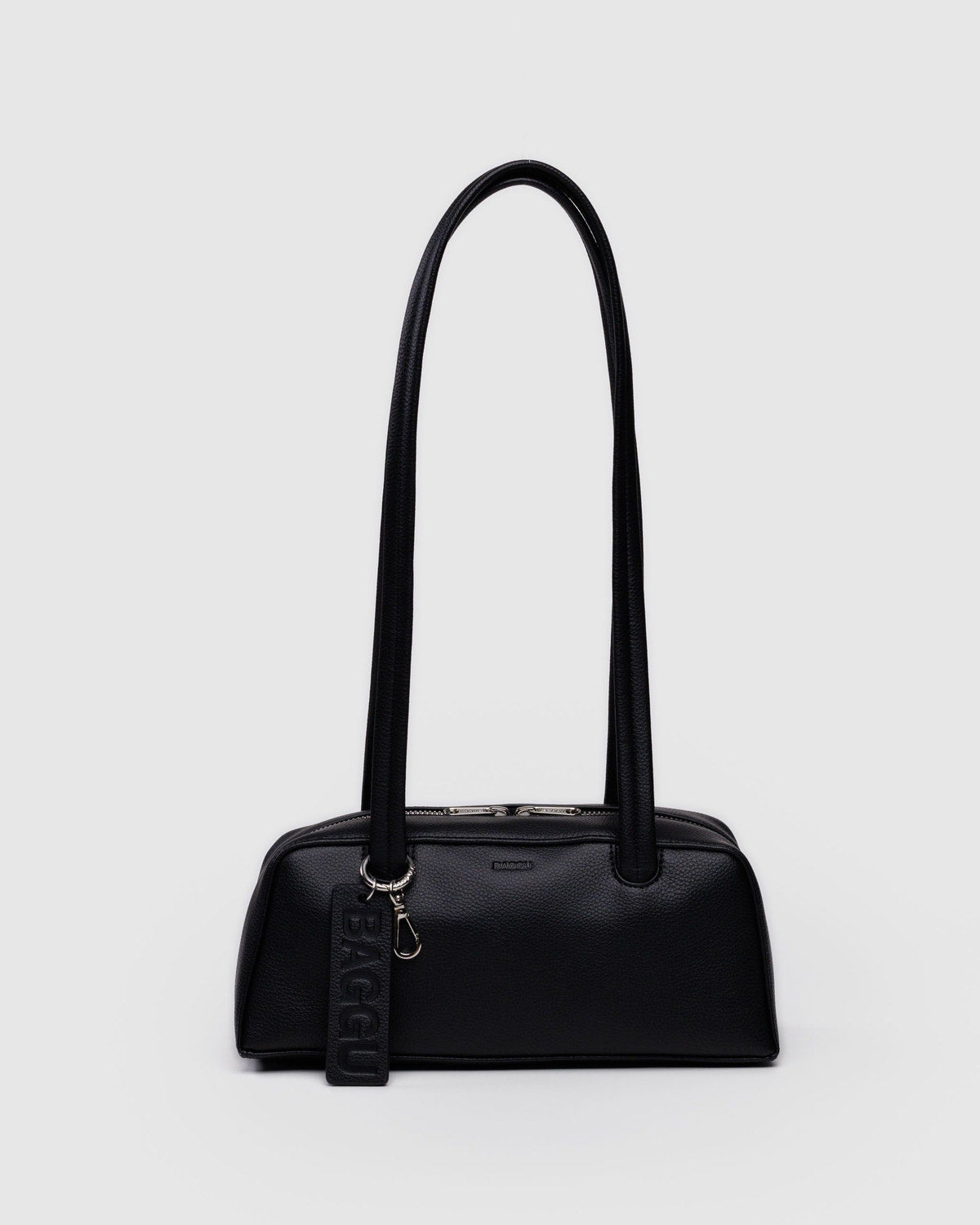 Baggu - Small Recycled Leather Bowler Bag - Black -