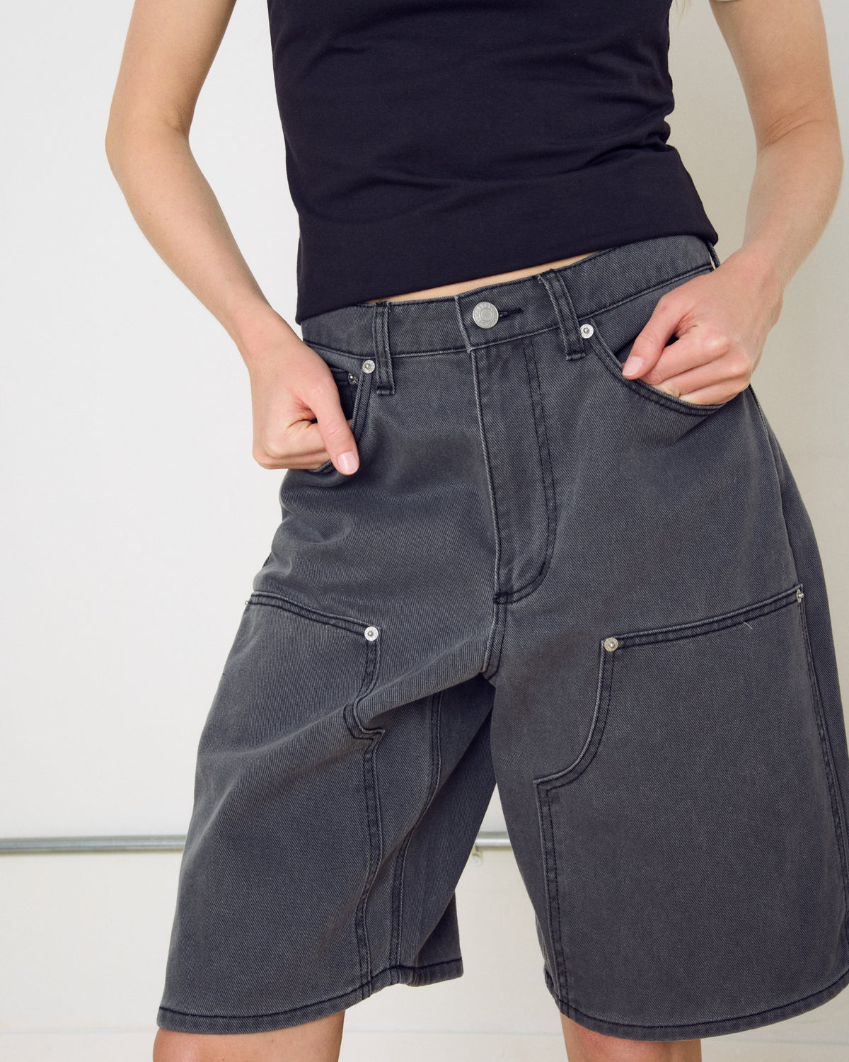 Obey - Shift Panel Short - Charcoal Faded Wash -