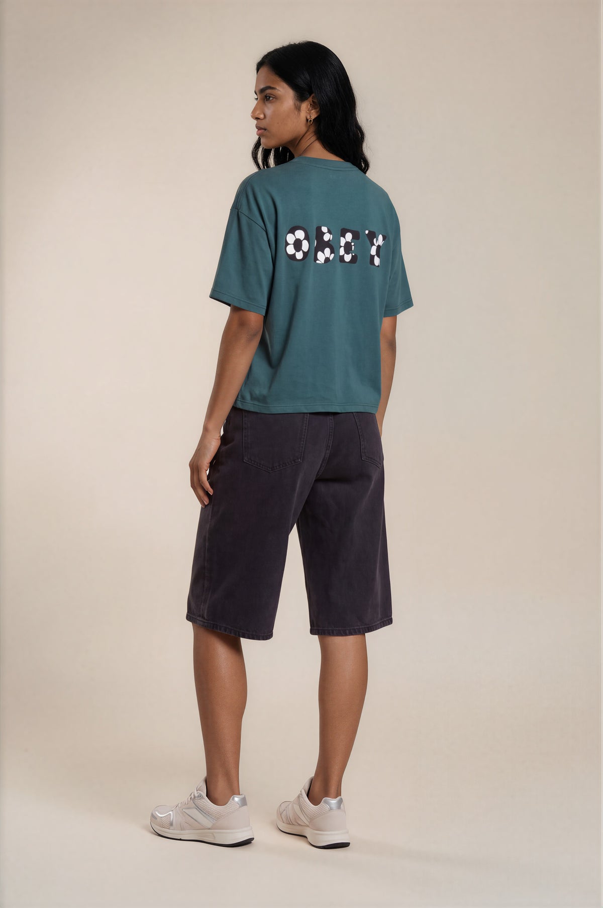 Obey - Karina Long Denim Short - Washed Black -